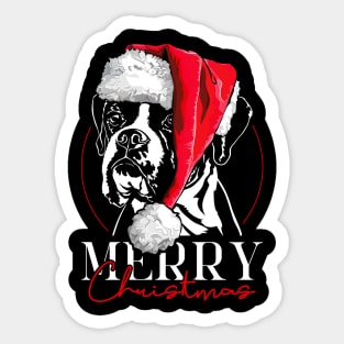 Funny Santa Boxer Dog Merry Christmas dog Sticker